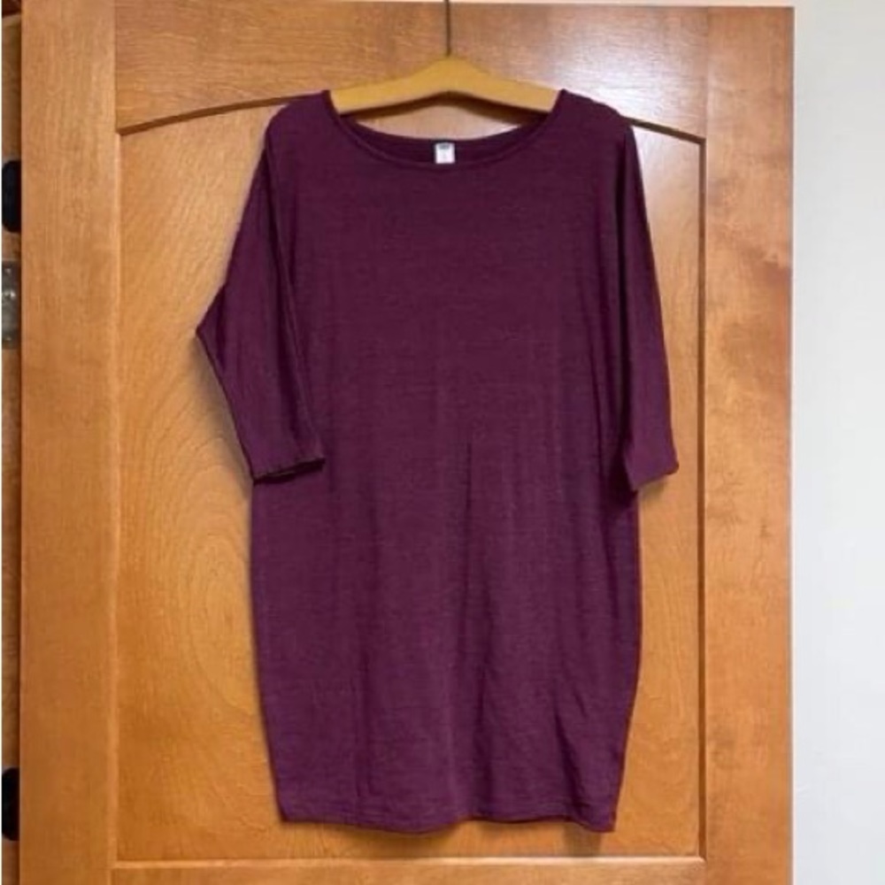 Old Navy Cranberry 3/4 Sleeve Stretch T-shirt Dress – Small Petite